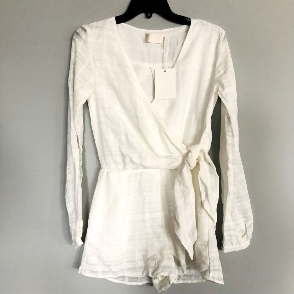 Revolve TJD The Jetset Diaries Destination Romper Ivory Wrap XS